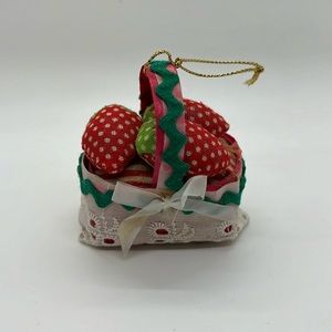 Vintage Kurt S. Adler Strawberries in a Basket Christmas Ornament